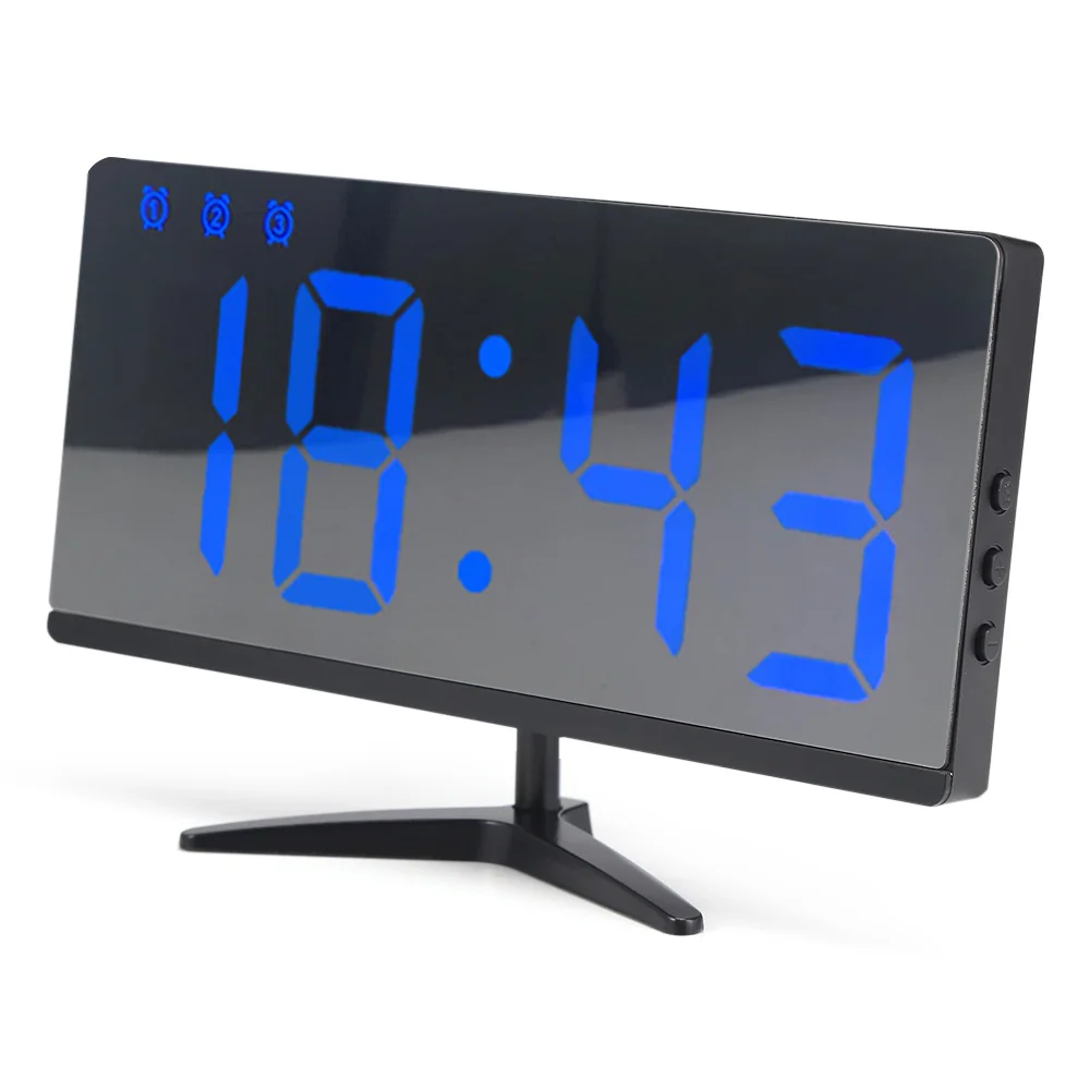 Digital Mirror Alarm Clock Snooze Time Date LED Temperature Cycle Display USB Charging Battery Power Adjustable Brightness Clock
Digital Mirror Alarm Clock Snooze Time Date LED Temperature Cycle Display USB Charging Battery Power Adjustable Brightness Clock