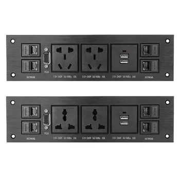 Wiredrawing Black Aluminum Panel Wall Tabletop Multimedia Information Socket Network VGA USB Ports Universal AC Power Socket
Wiredrawing Black Aluminum Panel Wall Tabletop Multimedia Information Socket Network VGA USB Ports Universal AC Power Socket