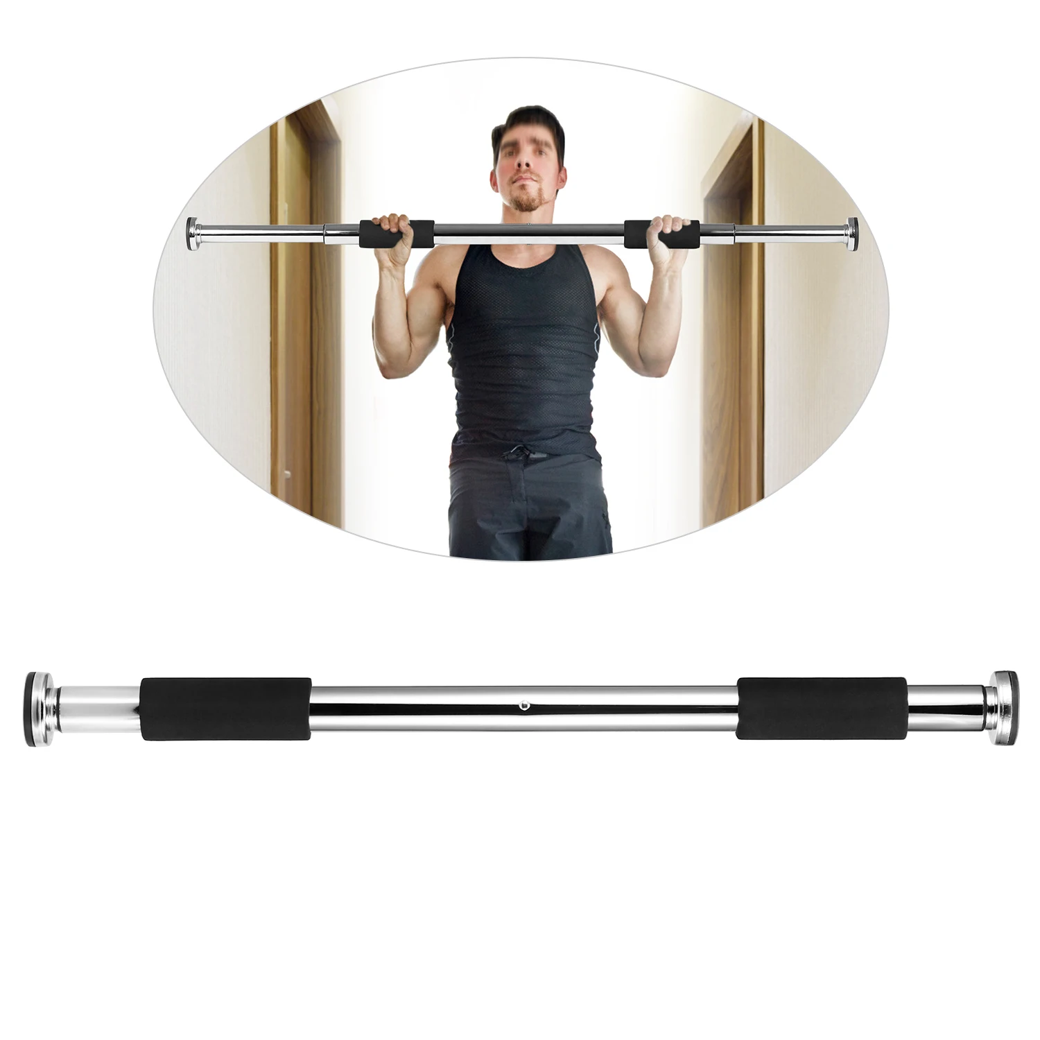 Adjustable Doorway Pull Up Bar Fitness Door Way Chin Up Horizontal Home Gym Exercise Fitness Workout Equipment 350LB Bearing Gym
Adjustable Doorway Pull Up Bar Fitness Door Way Chin Up Horizontal Home Gym Exercise Fitness Workout Equipment 350LB Bearing Gym