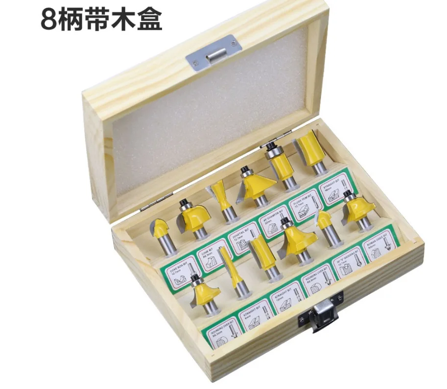 Set Woodworking Milling Cutter 12PC Yellow Woodworking Engraving Machine / Electric Wood Milling / Trimming Machine Cutter Head
Set Woodworking Milling Cutter 12PC Yellow Woodworking Engraving Machine / Electric Wood Milling / Trimming Machine Cutter Head