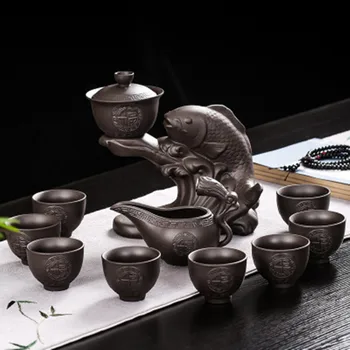 Purple sand High-end Lazy Tea set Ceramic Semi-automatic set Household kung-fu teapot Tea cup small tea maker
Purple sand High-end Lazy Tea set Ceramic Semi-automatic set Household kung-fu teapot Tea cup small tea maker