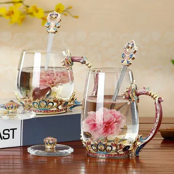 NEW ENAMEL CRYSTAL GLASS MUG WITH SPOON HOUSEHOLD HIGH-TEMPERATURE RESISTANCE DRINKWARE FLOWER TEA COFFEE CUP GIFT TEACUPS
NEW ENAMEL CRYSTAL GLASS MUG WITH SPOON HOUSEHOLD HIGH-TEMPERATURE RESISTANCE DRINKWARE FLOWER TEA COFFEE CUP GIFT TEACUPS