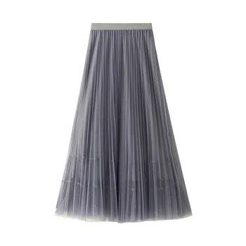 Women Pleated Skirts Lace Solid Mid-Calf Empire Young Elegant Fashion 2020 Spring New Style Beaded Long Skirt
Women Pleated Skirts Lace Solid Mid-Calf Empire Young Elegant Fashion 2020 Spring New Style Beaded Long Skirt