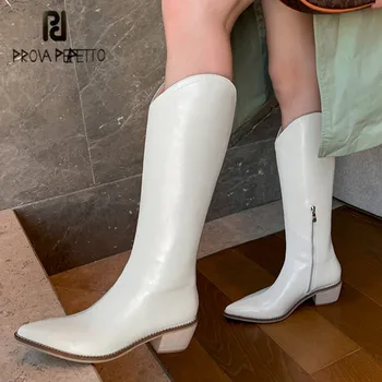 Prova Perfetto Classics Long Boots Women Cow Leather Pointed Toe Zipper-Sid Square Heel Boots New Style Plush Botas Feminina
Prova Perfetto Classics Long Boots Women Cow Leather Pointed Toe Zipper-Sid Square Heel Boots New Style Plush Botas Feminina