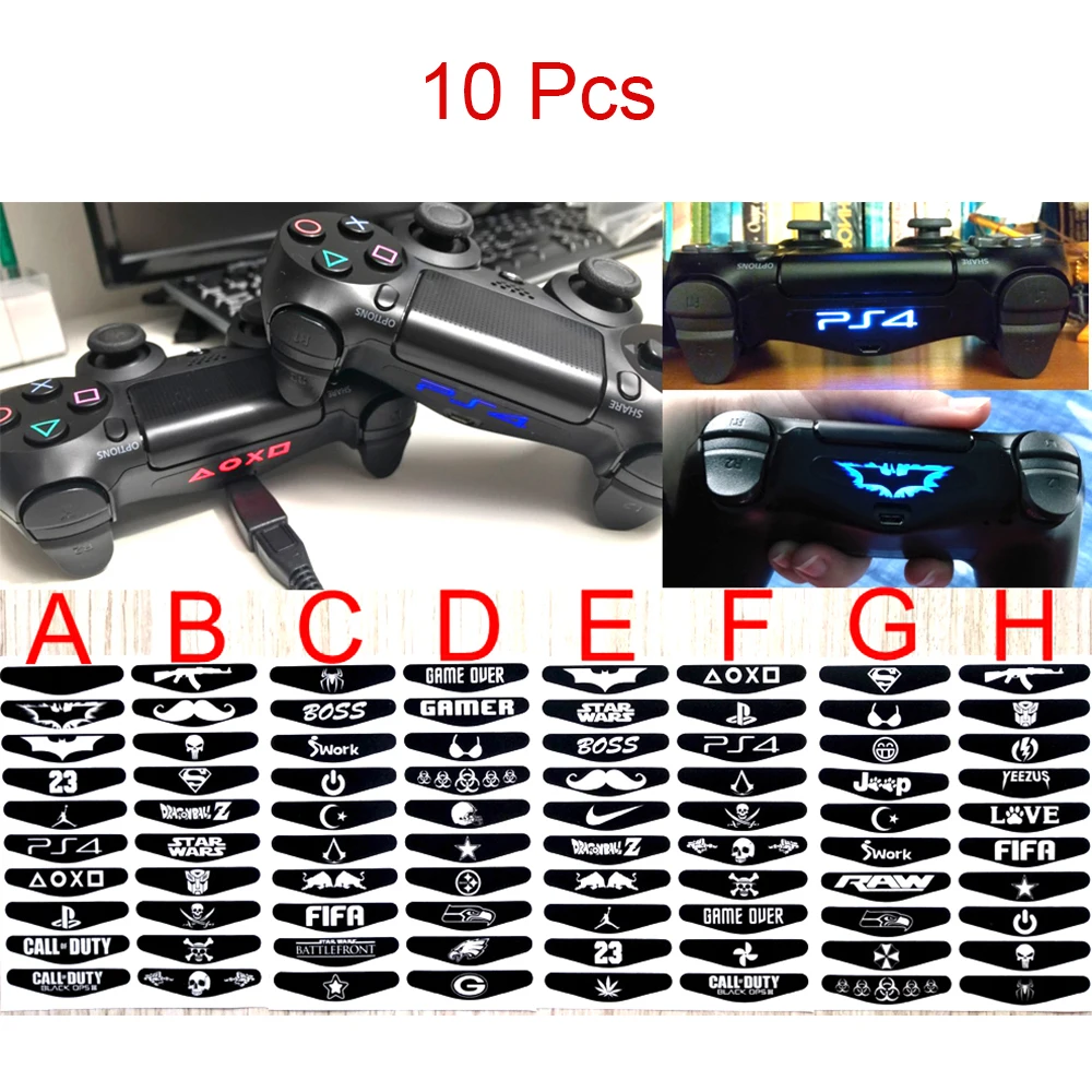 10Pcs/lot Fashion Custom PS4 Gamepad Led Lightbar Stickers For Playstation 4 Dualshock Controller Light Bar Cover Decals
10Pcs/lot Fashion Custom PS4 Gamepad Led Lightbar Stickers For Playstation 4 Dualshock Controller Light Bar Cover Decals