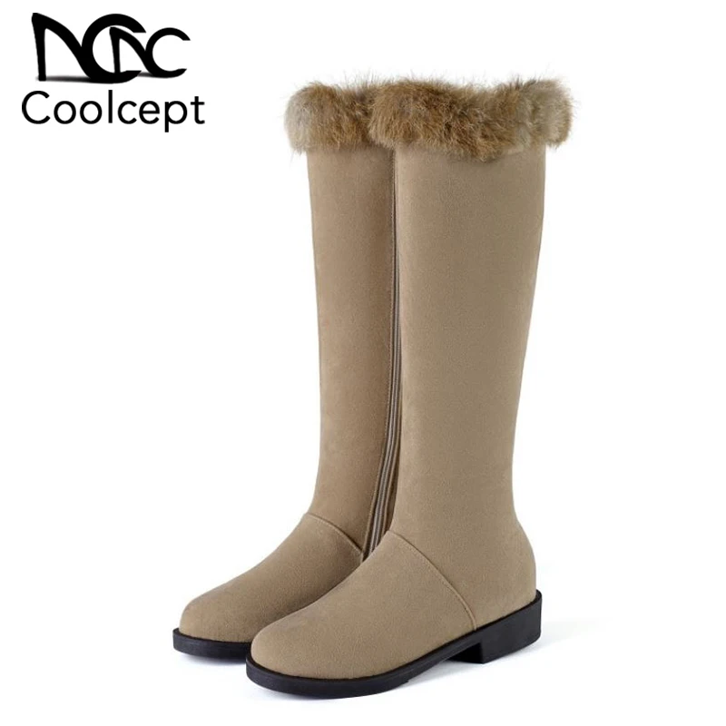 Coolcept Knee High Boots Women Flats Shoes Winter Keep Warm Plush Long Boots Casual Zipper Thicken Fur Footwear Size 34-43
Coolcept Knee High Boots Women Flats Shoes Winter Keep Warm Plush Long Boots Casual Zipper Thicken Fur Footwear Size 34-43