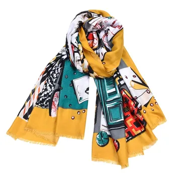 Printed Ethnic-Style Oil Painting Printing Scarf Spring Autumn Winter Twill Weaving Warm Cartoon Double-Sided Shawl Silk Scarves
Printed Ethnic-Style Oil Painting Printing Scarf Spring Autumn Winter Twill Weaving Warm Cartoon Double-Sided Shawl Silk Scarves