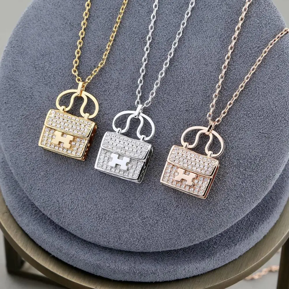 luxury brand design 3A cubic zirconia party jewelry bag necklace H charms zircon handbag choker pendant
luxury brand design 3A cubic zirconia party jewelry bag necklace H charms zircon handbag choker pendant
