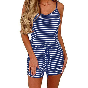 2020 Casual Women Ladies Short Stripe Jumpsuit Spaghetti Strap Adjustable Waist Drawstring Romper Casual Strappy Playsuit
2020 Casual Women Ladies Short Stripe Jumpsuit Spaghetti Strap Adjustable Waist Drawstring Romper Casual Strappy Playsuit
