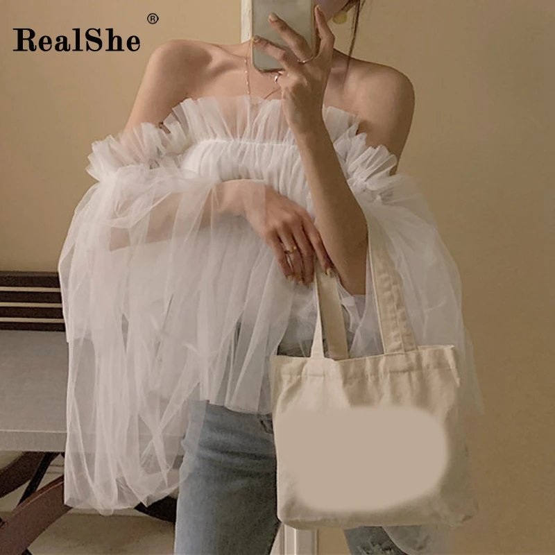 RealShe T Shirt Women Mesh Slash Neck Long Flare Sleeve Solid Ruffles Woman Tshirt Top Summer Casual Sexy Party T-shirt Femme
RealShe T Shirt Women Mesh Slash Neck Long Flare Sleeve Solid Ruffles Woman Tshirt Top Summer Casual Sexy Party T-shirt Femme