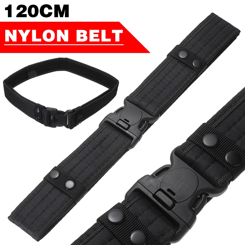 

2" Outdoor Utility Tactical Police Security Belt Black Combat Gear Nylon Duty Belt Mayitr Waist Support For Hiking Climbing