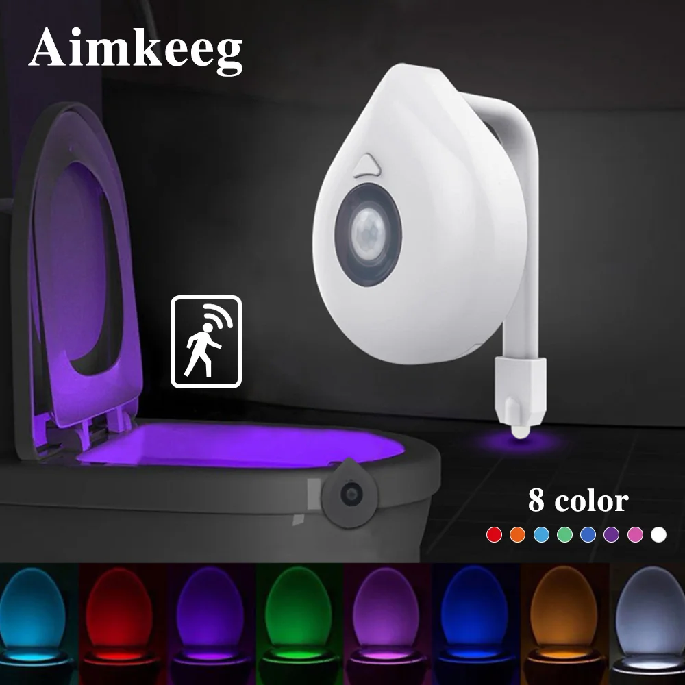 Aimkeeg Toilet Battery Powered Backlight RGB 8 Color Changeable Led Motion Sensor Toilet Light Ambient Night Light for Bathroom
Aimkeeg Toilet Battery Powered Backlight RGB 8 Color Changeable Led Motion Sensor Toilet Light Ambient Night Light for Bathroom
