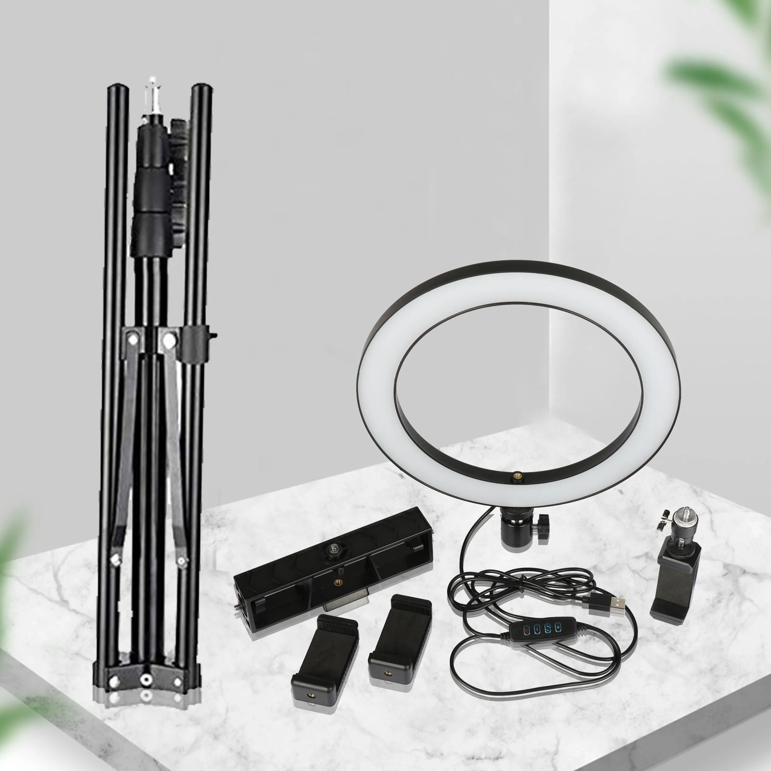 LED Ring Light Camera Photography Annular Lamp For Makeup Video Live Studio 3 Light Modes&10 Brightness Level with Holder Tripod
LED Ring Light Camera Photography Annular Lamp For Makeup Video Live Studio 3 Light Modes&10 Brightness Level with Holder Tripod