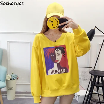 Hoodies Women Printed Elegant Loose Trendy Korean Style Female All-match Womens V-Neck Pullover Thin Student Clothing Sweatshirt
Hoodies Women Printed Elegant Loose Trendy Korean Style Female All-match Womens V-Neck Pullover Thin Student Clothing Sweatshirt