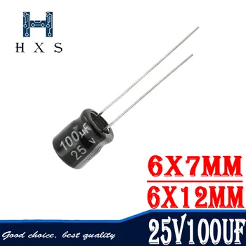 50PCS Higt quality 25V100UF 6*7mm 100UF 6.3*7 25V Electrolytic capacitor 6*12mm
50PCS Higt quality 25V100UF 6*7mm 100UF 6.3*7 25V Electrolytic capacitor 6*12mm