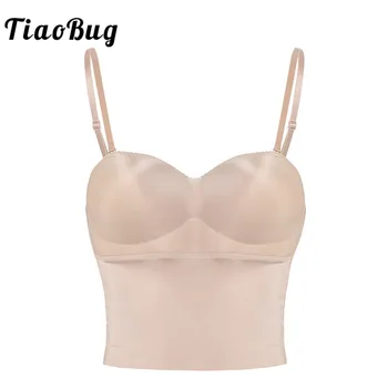TiaoBug Women Nylon Detachable Adjustable Spaghetti Straps Black/Nude Smooth Tummy Control Padded Push Up Cup Bra Bustier Tops 
TiaoBug Women Nylon Detachable Adjustable Spaghetti Straps Black/Nude Smooth Tummy Control Padded Push Up Cup Bra Bustier Tops