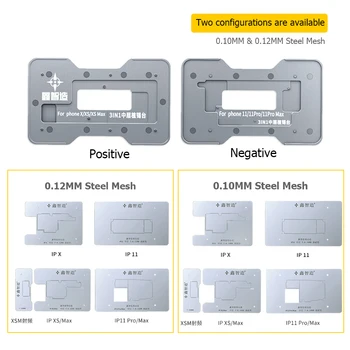 Metal double sided Main board tin planting table for iphone x xs Max 11 11pro max BGA Reballing Stencil Templat Fixture
Metal double sided Main board tin planting table for iphone x xs Max 11 11pro max BGA Reballing Stencil Templat Fixture