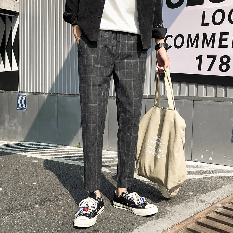 YASUGUOJI New 2019 Autumn Mens Pants Fashions Men Casual Men Checked Trousers Streetwear Small Plaid Contrast Color Pants Men
YASUGUOJI New 2019 Autumn Mens Pants Fashions Men Casual Men Checked Trousers Streetwear Small Plaid Contrast Color Pants Men