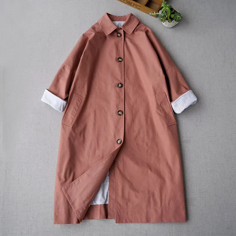 Spring Autumn New Arrival Women All-match Casual Ultra Loose Plus Size Japanese Style Brief Vintage Cotton Trench Coats 2 Colors
Spring Autumn New Arrival Women All-match Casual Ultra Loose Plus Size Japanese Style Brief Vintage Cotton Trench Coats 2 Colors