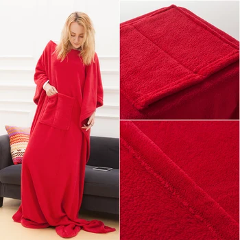 Winter Sherpa Blanket With Sleeve Ultra Plush Blanket Pink Red Black Warm Flannel Blankets Pullover Night Robe With Roomy Pocket
Winter Sherpa Blanket With Sleeve Ultra Plush Blanket Pink Red Black Warm Flannel Blankets Pullover Night Robe With Roomy Pocket