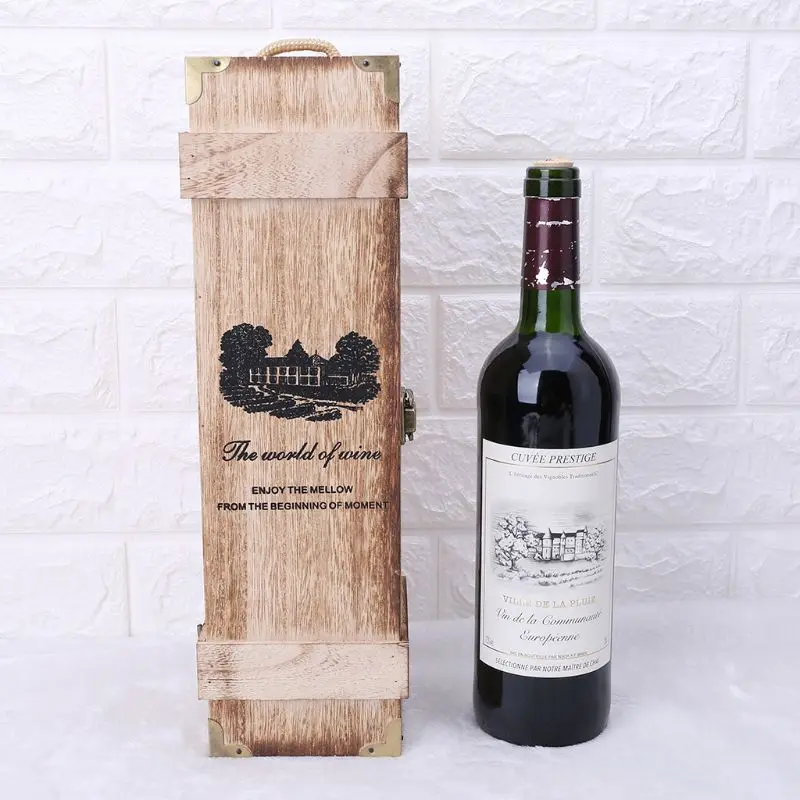 New Retro Empty Single Bottle Red Wine Box Paulownia Wood Storage Case Container Carrier Grape Whiskey Packing Box
New Retro Empty Single Bottle Red Wine Box Paulownia Wood Storage Case Container Carrier Grape Whiskey Packing Box