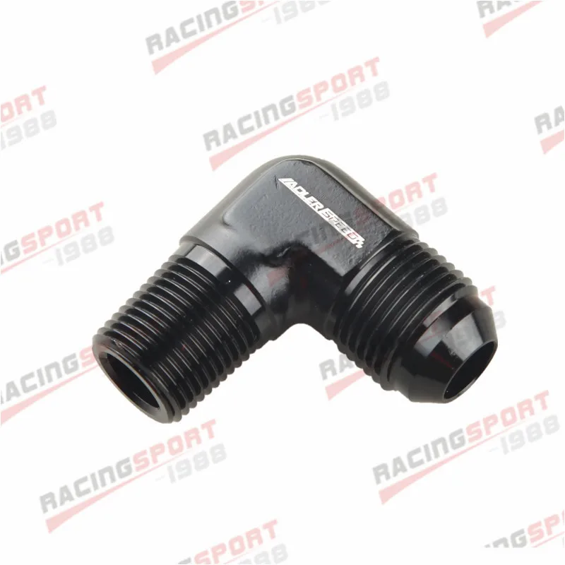 

AN8 8AN AN-8 To 3/8" NPT 90 Degree Male Aluminum Fitting Adapter Black