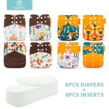 HappyFlute 8 diapers+8 Inserts Baby Cloth Diapers One Size Adjustable Washable Reusable Cloth Nappy For Baby Girls and Boys
HappyFlute 8 diapers+8 Inserts Baby Cloth Diapers One Size Adjustable Washable Reusable Cloth Nappy For Baby Girls and Boys