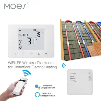 WiFi Smart Thermostat Wall-Hung Electric Underfloor Heating Temperature Controller Work with Alexa Google Home
WiFi Smart Thermostat Wall-Hung Electric Underfloor Heating Temperature Controller Work with Alexa Google Home