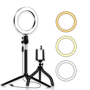14.5/16/20cm LED Ring Light Dimmable Photography Studio 3500K-6500K Ring Lamps for Video YouTube Photo Ringlight Makeup Light 
14.5/16/20cm LED Ring Light Dimmable Photography Studio 3500K-6500K Ring Lamps for Video YouTube Photo Ringlight Makeup Light