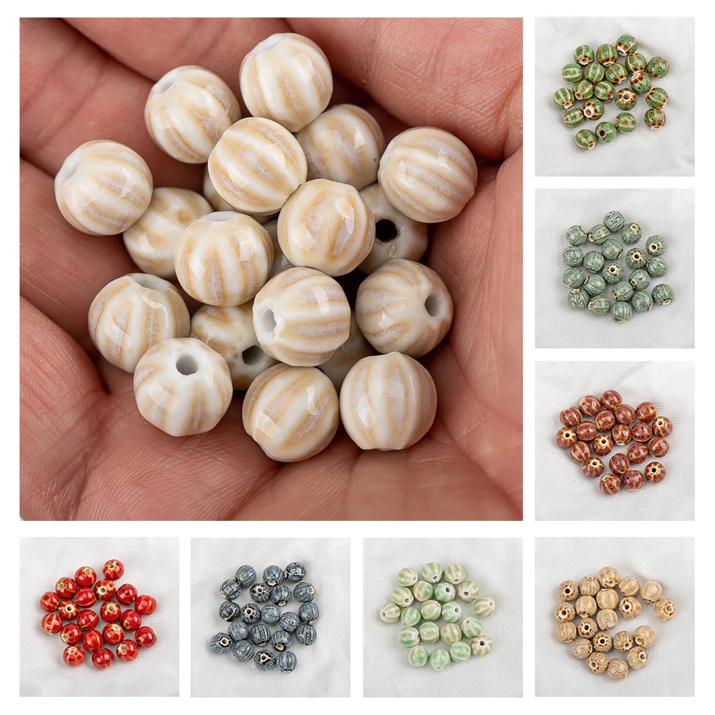 

11# 20pcs Watermelon Shape Quality Ceramic beads porcelain China Specail Ceramic Beads #HY414