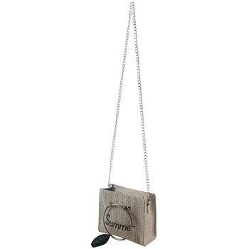 Women'S Bag Portable Grass Woven Rattan Bag Fashion Chain Shoulder Slung Small Square Bag Female White
Women'S Bag Portable Grass Woven Rattan Bag Fashion Chain Shoulder Slung Small Square Bag Female White