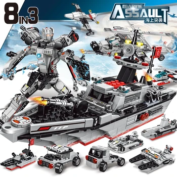 8 in 3 Aircrafted Carrier Military 33 Change Model Toys Battleship Building Blocks With Mini Figures Warship Bricks For Children
8 in 3 Aircrafted Carrier Military 33 Change Model Toys Battleship Building Blocks With Mini Figures Warship Bricks For Children