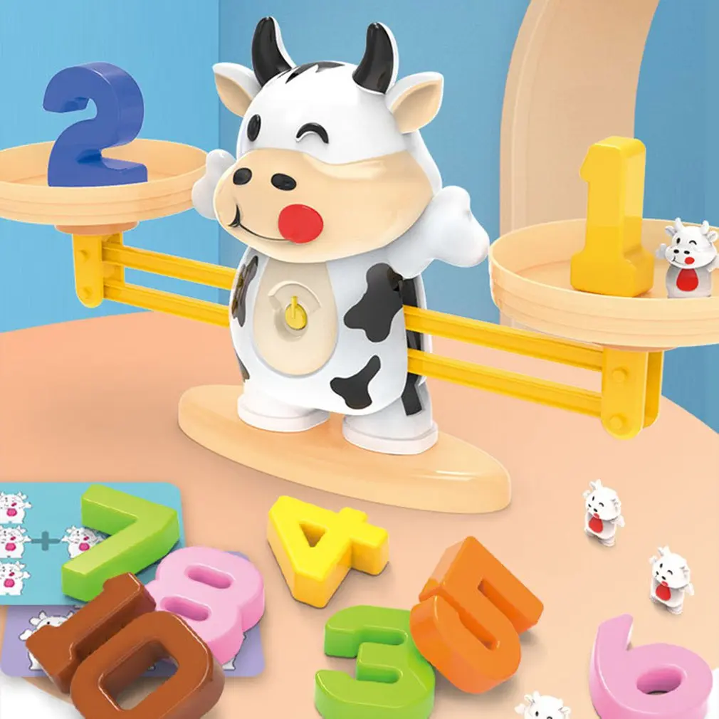 Cow Match Game Board Toys Balancing Scale Number Balance Games Baby Learning Toy Animal Action Figures
Cow Match Game Board Toys Balancing Scale Number Balance Games Baby Learning Toy Animal Action Figures