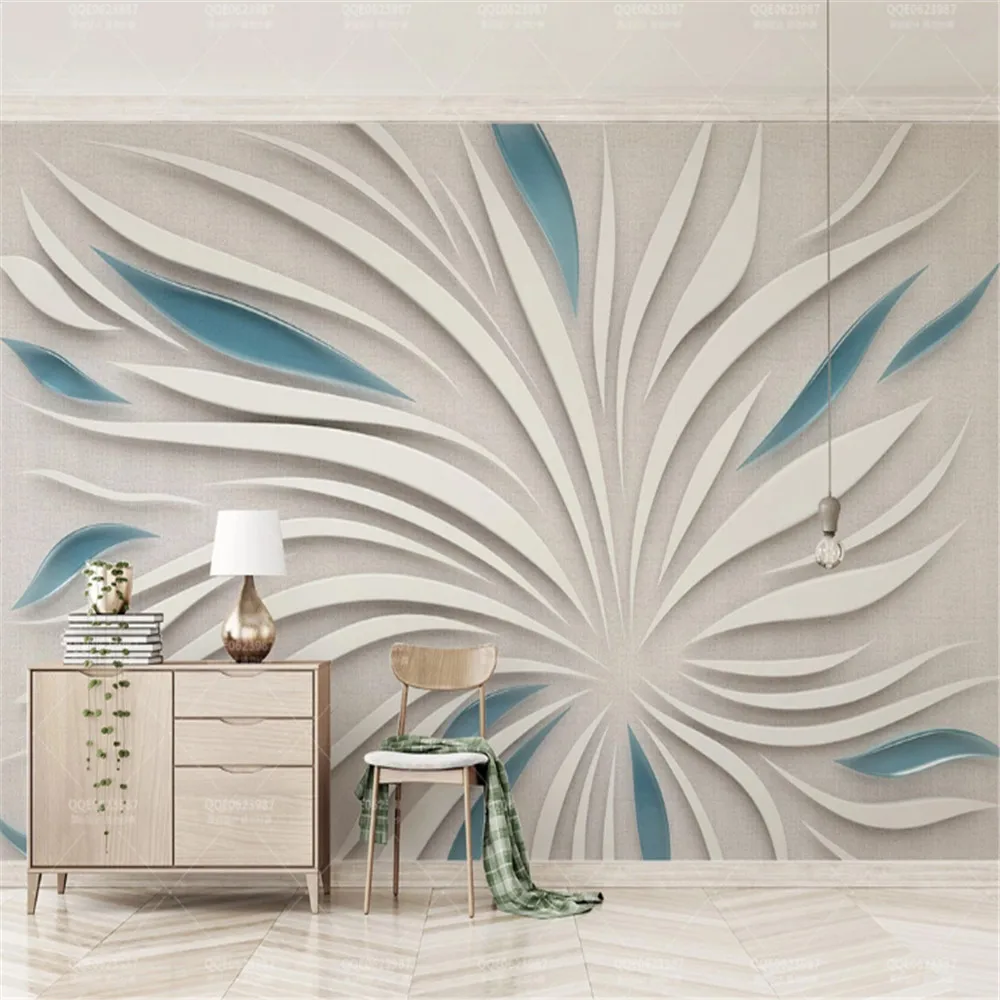 

Wallpaper For Bedroom Walls 3d Abstract Petal Wall Mural Glass Cloth Mosaic Stereo Embossed Wallpapers