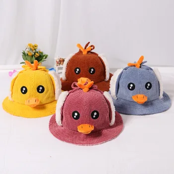 Baby hats Cartoon ducklings children hat autumn and winter new plush warm 1-4 years old child dome ear protector fisherman hat 
Baby hats Cartoon ducklings children hat autumn and winter new plush warm 1-4 years old child dome ear protector fisherman hat