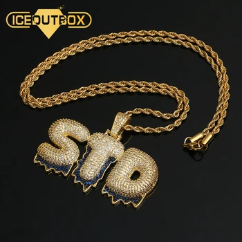 Custom Name Necklace Bubble Letters Pendants Hip Hop Men's Zircon Jewelry With Gold Silver 4MM Tennis Chain Rope Chain
Custom Name Necklace Bubble Letters Pendants Hip Hop Men's Zircon Jewelry With Gold Silver 4MM Tennis Chain Rope Chain