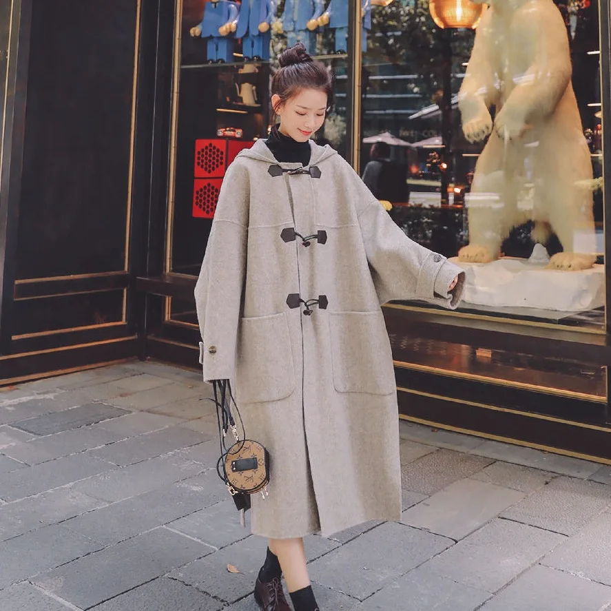 Photo Shoot CHIC Vigorous GIRL'S College Style Long Hooded Toggle A- line Loose-Fit Padded Woolen Cloth Coat
Photo Shoot CHIC Vigorous GIRL'S College Style Long Hooded Toggle A- line Loose-Fit Padded Woolen Cloth Coat