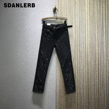 European Style Jeans Women 2020 Spring New High Waist Stretch Slim-Fit Hot Drilling Jeans Women's Black Jeans Trousers Student
European Style Jeans Women 2020 Spring New High Waist Stretch Slim-Fit Hot Drilling Jeans Women's Black Jeans Trousers Student