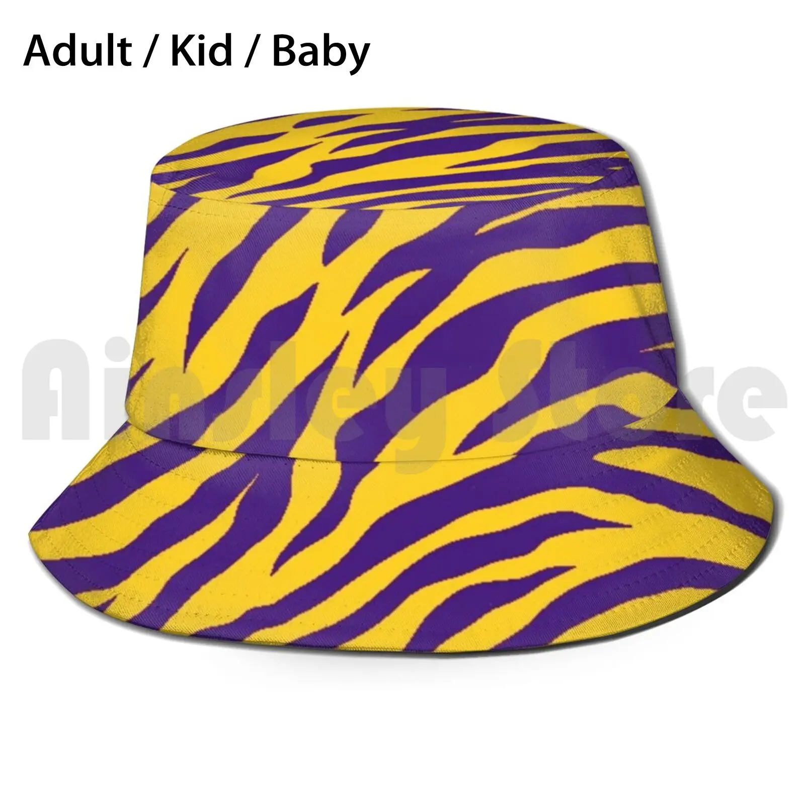 Шляпа от солнца с фиолетовыми и желтыми тигровыми полосками складная УФ-защитой