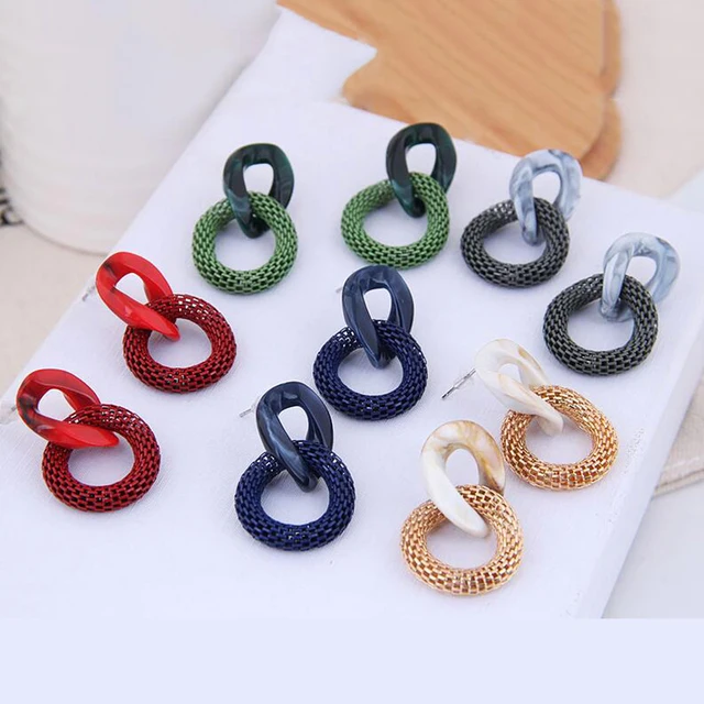 Boucles d'oreilles pendantes en résine acrylique pour femmes, carré de géométrie, boucle d'oreille en écaille de tortue, bijoux féminins à la mode, vente en gros, moins cher 2