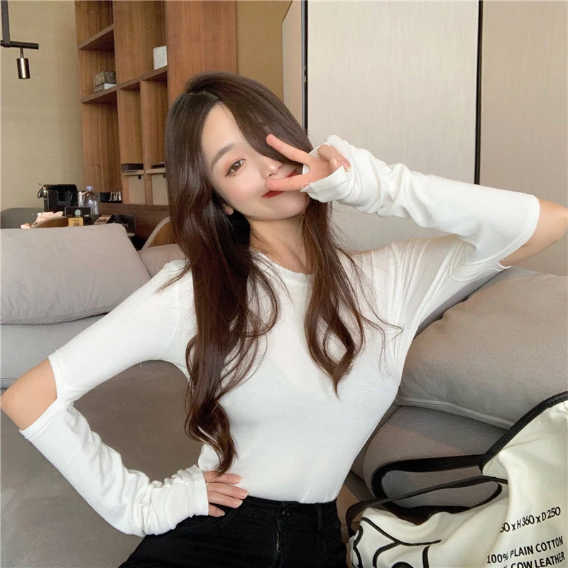 shintimes Hole Long Sleeve Shirt Women T-Shirt Korean Style Sexy 2019 Elasticity T Shirt Tops Womens Clothing Tee Shirt Femme
shintimes Hole Long Sleeve Shirt Women T-Shirt Korean Style Sexy 2019 Elasticity T Shirt Tops Womens Clothing Tee Shirt Femme