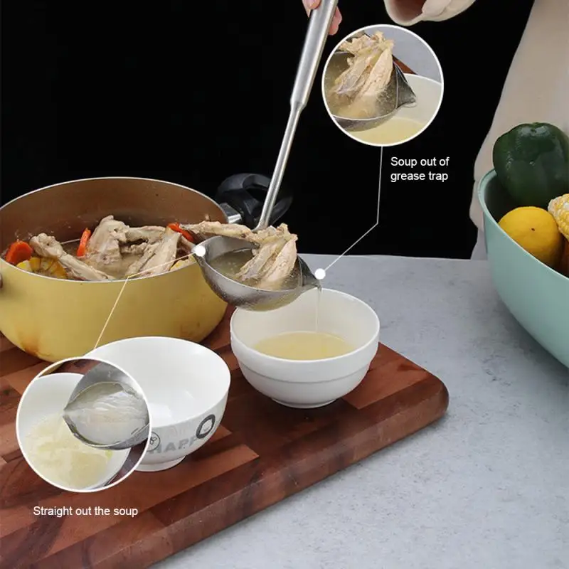 1PC Long Handle Stainless Steel Oil Seperator Spoon Oil Filter Spoon Soup Oil Artifact Filter Kitchen Accessories
1PC Long Handle Stainless Steel Oil Seperator Spoon Oil Filter Spoon Soup Oil Artifact Filter Kitchen Accessories