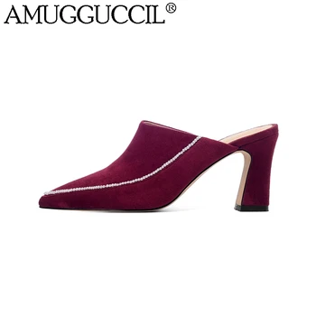 2020 New Plus Big size 34-43 Black Red Apricot Purple Wine-red Sexy High Heel Lady Women Mules Shoes Summer Pumps Slippers D1359
2020 New Plus Big size 34-43 Black Red Apricot Purple Wine-red Sexy High Heel Lady Women Mules Shoes Summer Pumps Slippers D1359