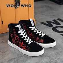 WOLF WHO Men Canvas Shoes 2021 Fashion High top Men's Casual Shoes Breathable Canvas Man Lace up Brand Male Sneakers Black A-004
WOLF WHO Men Canvas Shoes 2021 Fashion High top Men's Casual Shoes Breathable Canvas Man Lace up Brand Male Sneakers Black A-004