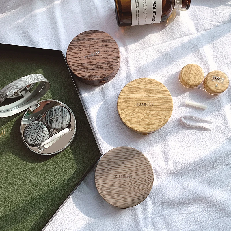 Imitation Wood Grain Round Contact Lens Case With Mirror Cosmetic Myopia Storage Box Lens Container Gift Cute Eye Contacts Case
Imitation Wood Grain Round Contact Lens Case With Mirror Cosmetic Myopia Storage Box Lens Container Gift Cute Eye Contacts Case