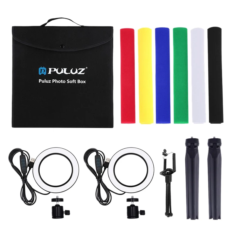 Puluz Portable Softbox 30 x 30Cm Light Box Studio Led Photo Lightbox &6 Colors Backdrops For Tabletop Photography Led Lighting B 
Puluz Portable Softbox 30 x 30Cm Light Box Studio Led Photo Lightbox &6 Colors Backdrops For Tabletop Photography Led Lighting B