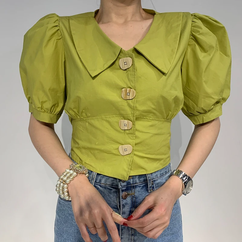 ZOSOL Women's Ins Non-Mainstream Retro Lapel Button Back Bow Short Puff Sleeve Shirt
ZOSOL Women's Ins Non-Mainstream Retro Lapel Button Back Bow Short Puff Sleeve Shirt