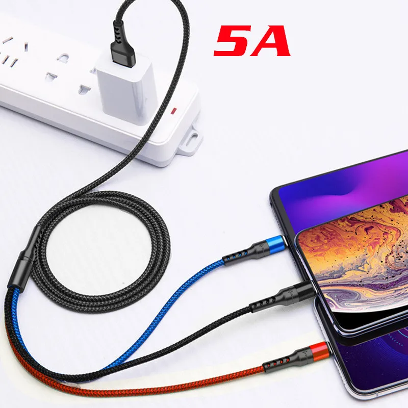 5A super fast charging three in one for Apple Android Huawei type-C fast charging line
5A super fast charging three in one for Apple Android Huawei type-C fast charging line