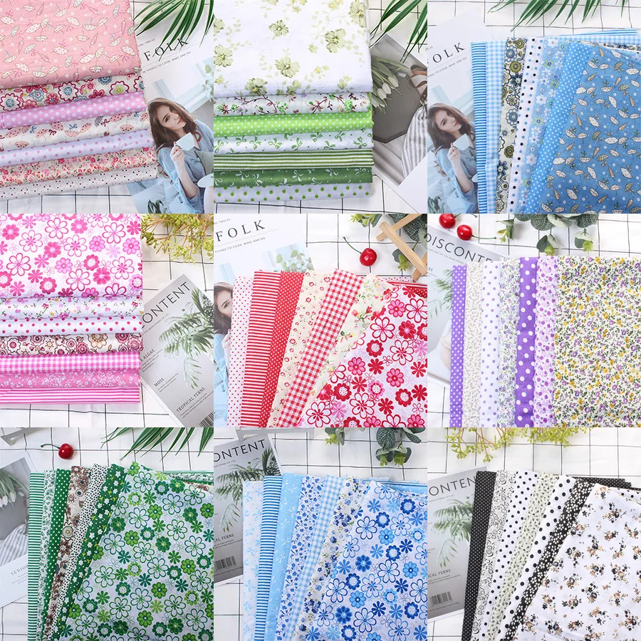 Cotton Fabric Printed Cloth Sewing Quilting Fabrics for Patchwork Needlework 7pcs/set 25x25cm DIY Handmade Accessories B1 
Cotton Fabric Printed Cloth Sewing Quilting Fabrics for Patchwork Needlework 7pcs/set 25x25cm DIY Handmade Accessories B1