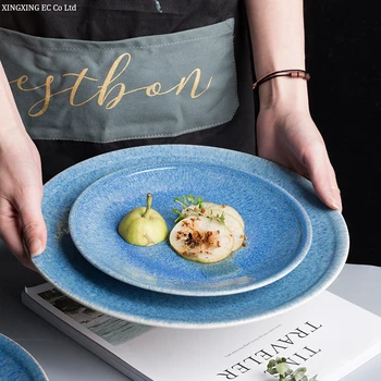Blue Creative Plate Ceramic Tableware Western Dinner Plate Household Salad Plate 11 Inch Steak Plate Tableware Supplies
Blue Creative Plate Ceramic Tableware Western Dinner Plate Household Salad Plate 11 Inch Steak Plate Tableware Supplies